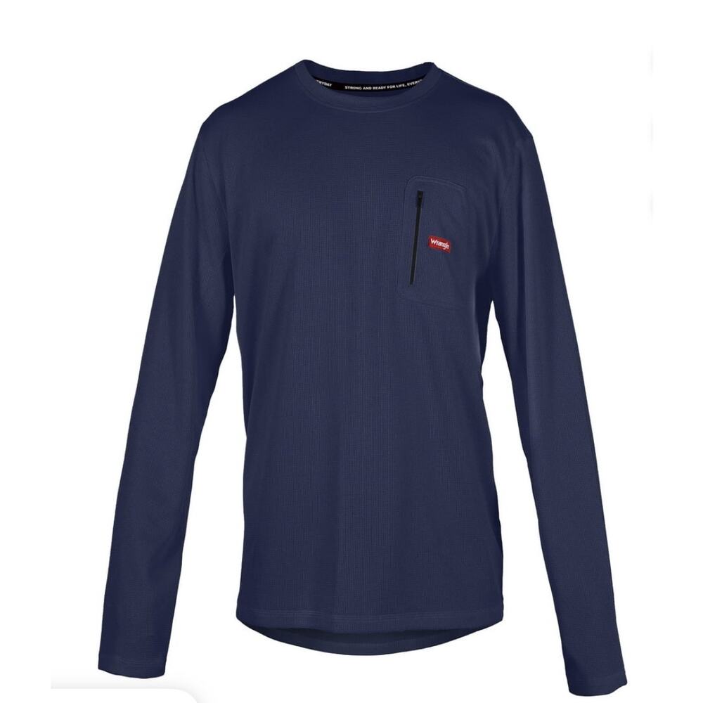 NEW! Wrangler Men’s Sz Lg Navy or Black Heavyweight Long Sleeve Thermal Top K660